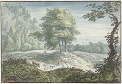 Landschap met schapen by Jacob van Liender
