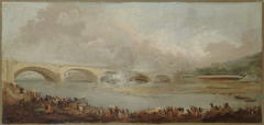 Le décintrement du pont de Neuilly, le 22 septembre 1772 by Hubert Robert
