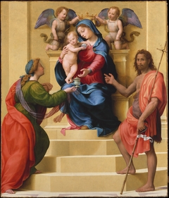 Madonna and Child Enthroned with Saints Mary Magdalen and John the Baptist by Giuliano Bugiardini