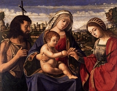 Madonna and Child with St John the Baptist and St Catherine of Alexandria by Andrea Previtali
