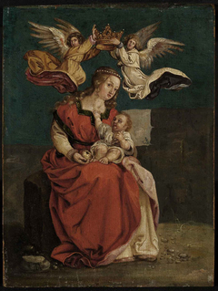 Maria mit dem Kinde, von Engeln gekrönt by Anonymous