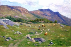 Mountain Landscape with Cattle by Marie Hauge