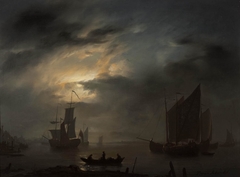 Nachtelijke marine by Petrus van Schendel
