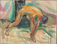Naked Man Gripping his Ankle by Edvard Munch
