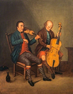Niel Gow, 1727 - 1807. Violinist and composer (With his brother Donald Gow, fl. c 1780. Cellist) by David Allan