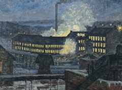 Night View of a Factory by Alfred Finch