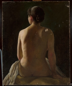 Nude of seated woman by Pantaleon Szyndler