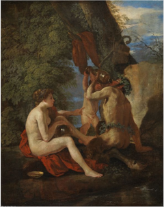 Nymph and Satyr by Nicolas Poussin