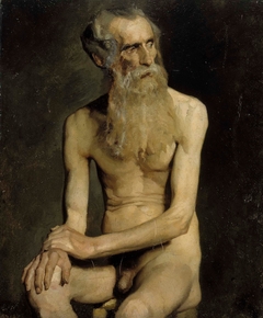 Old Man Seated, Academy Study by Albert Edelfelt