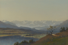 On the Hill above Bourget, Looking towards the Dauphine Alps, April 1885 by Niklaus Pfyffer