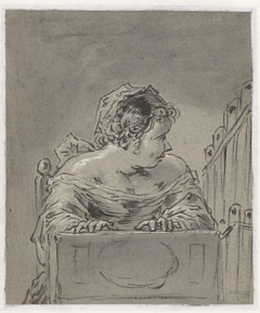 Orgelspelende vrouw by Leonaert Bramer