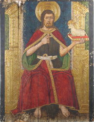 Panel with Saint John the Baptist Enthroned from Retable