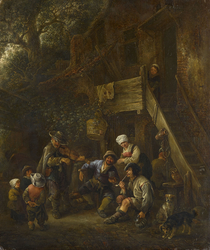 Peasants Listening to a Blind Fiddler before a Cottage