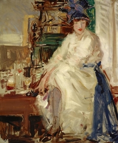 Peggy in Blue and White by Francis Cadell