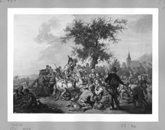 plundering Pandures near a village by Johann Conrad Seekatz