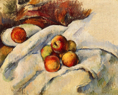 Pommes sur un linge by Paul Cézanne