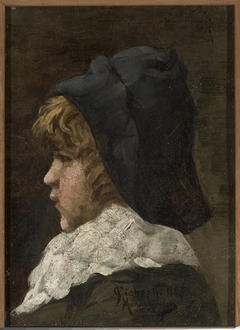 Portrait of a boy in a hat by Feliks Cichocki