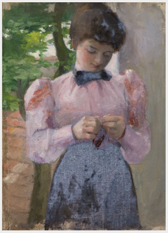 Portrait of a Girl in a Pink Blouse by Clare Marsh