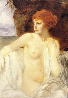 Portrait of a Lady ( nude ) by Friedrich August von Kaulbach