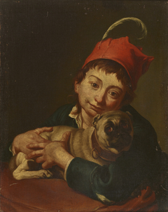 Portrait of a Little Boy with a Dog by anonymous painter