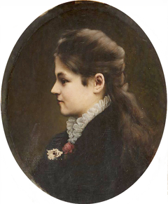 Portrait of a woman in profile by Stanisław Heyman