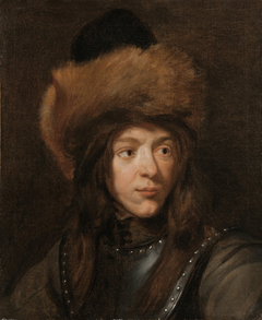 Portrait of Jacob van Oost the Younger in a Gorget and a Fur Hat by Jacob van Oost