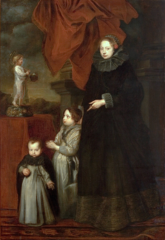 Portrait of Marquise Lomellini, with her children at prayer by Anthony van Dyck
