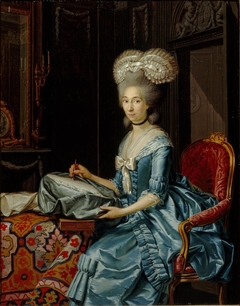 Portret van Arnolda Wilhelmina Brantsen (1751-1807), echtgenote van Joan Andreas Cunaeus by Louis François Gerard van der Puyl