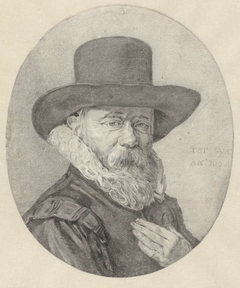 Portret van een man, wellicht Theodorus Schrevelius by Frans Hals
