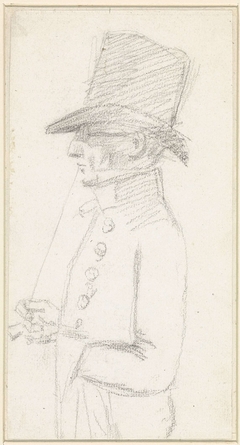 Portret van Hendrik de Flines en profiel met hoed en bril by Unknown Artist