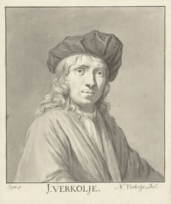 Portret van J. Verkolje by Nicolaas Verkolje