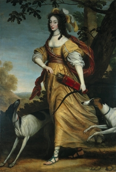 Portret van prinses Louise Hollandine van de Palts (1622-1709) als Diana by Gerard van Honthorst