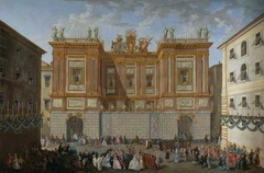 Prince James receiving his son, Prince Henry, in front of the Palazzo del Re, 1747 by Paolo Monaldi