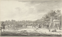 Revue van de cavalerie door prins Willem V op het Malieveld te Den Haag, 1770