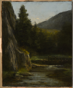 Rochers, sapins, ruisseau by Gustave Courbet