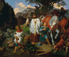 Rudolf von Habsburg und der Priester by Joseph von Führich