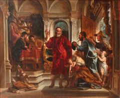 Saint Ivo of Kermartin helping the poor by Jacob Jordaens