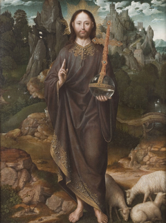 Salvator Mundi in a Landscape by Master of the Mansi Magdalen