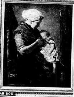 Scheveningse vrouw geeft een baby de borst by Johan Antoni de Jonge