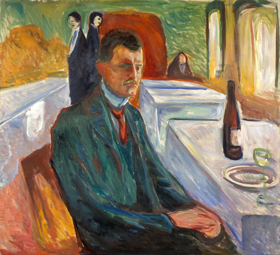 Self-Portrait With a Bottle of Wine