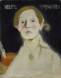 Self-Portrait with Black Background by Helene Schjerfbeck