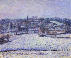 Snow Scene at Éragny (View of Bazincourt) by Camille Pissarro