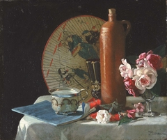 Still Life with Fan and Roses