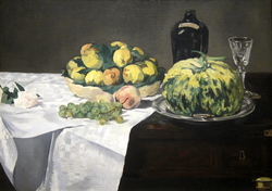 Still Life with Melon and Peaches