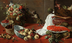 Still life with monkeys by Frans Snyders