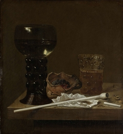 Still Life with Roemer, Beer Glass and a Pipe