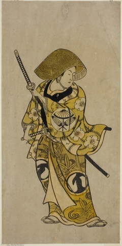 The Actor Sawamura Kamesaburo as Nagoya Kosanza in the play "Keisei Fukubiki Nagoya," performed at the Nakamura Theater in the first month, 1731