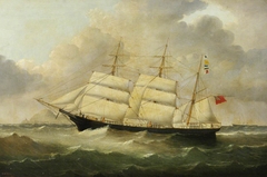The barque 'Homewood' at sea by William Howard Yorke