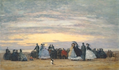 The Beach at Villerville by Eugène Boudin