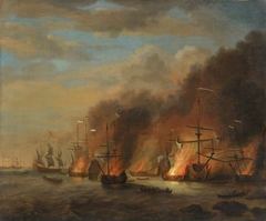 The Burning of the Soleil Royal at the Battle of La Hogue, 23 May 1692 by Willem van de Velde the Elder